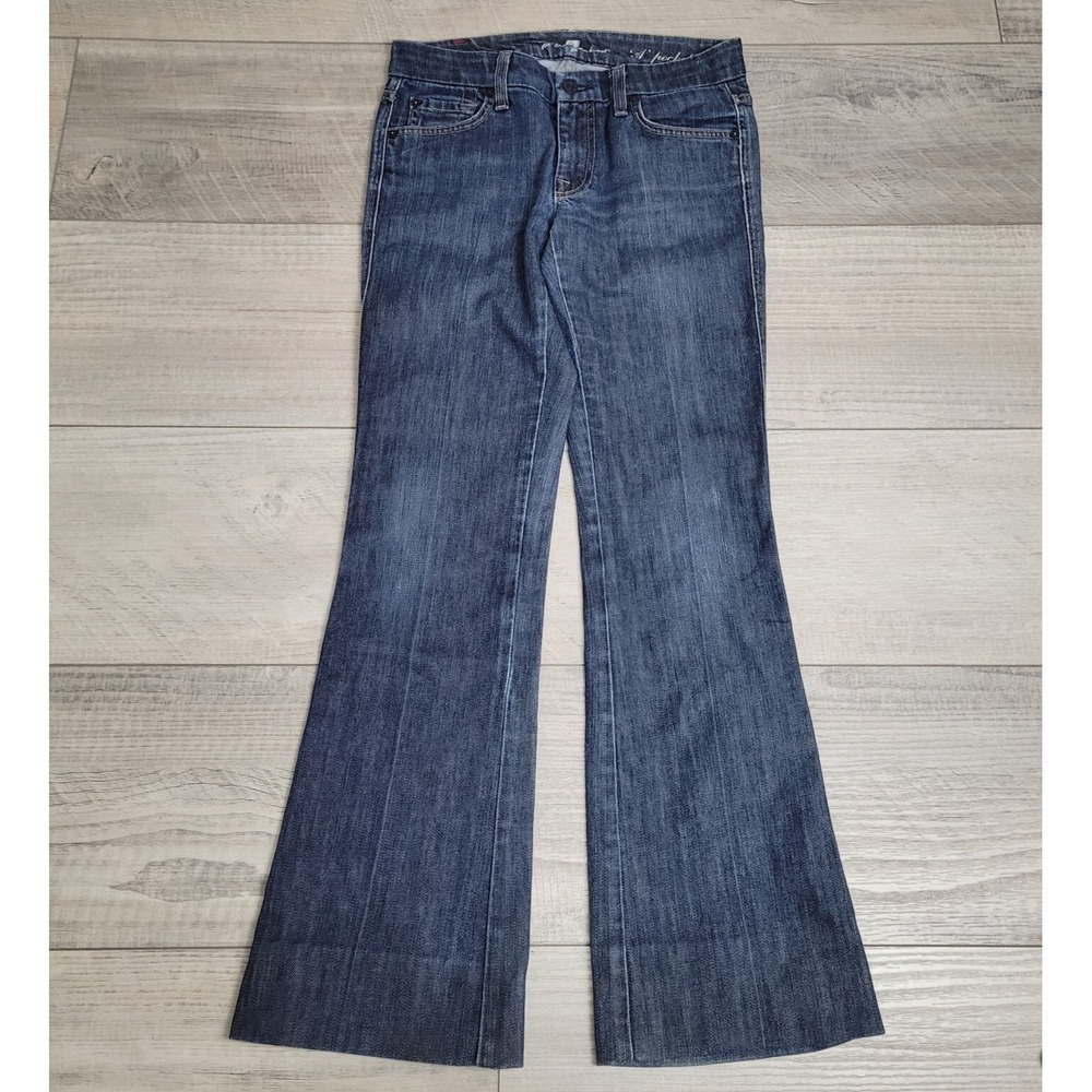7 FOR ALL MANKIND Jeans Womens 27 "A Pocket" Boot Cut Demin Flare Cowboy Western - Picture 2 of 16